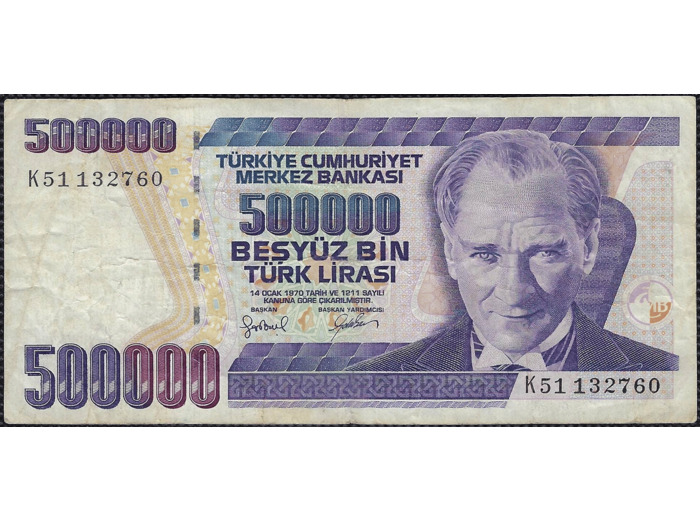 TURQUIE 500000 LIRA L.1970 (1998) Série K51 TTB (W212)