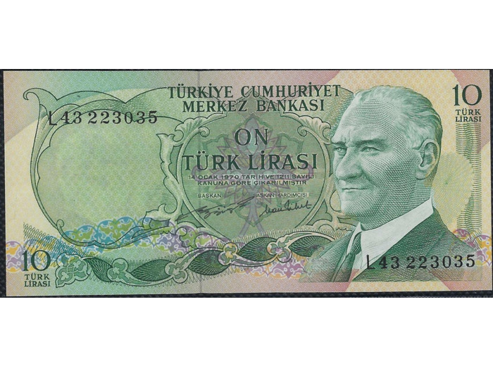 TURQUIE 10 LIRA L.1970 (1975) Série L43 NEUF (W186)