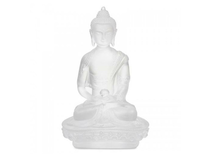 Statuette "Bouddha Chenrezig" transparente blanche