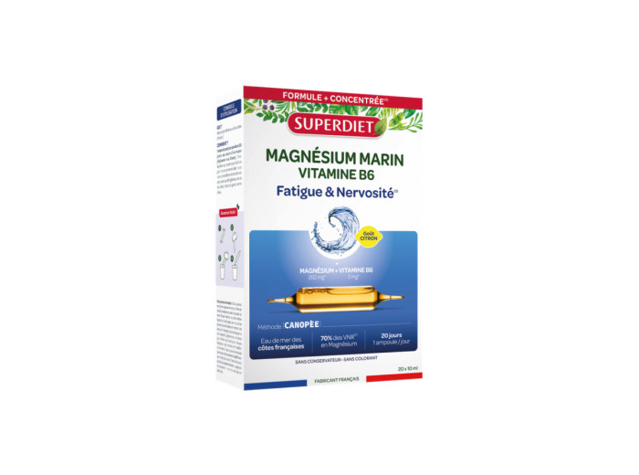Magnesium + Vitamine B6 20 ampoules de 10ml