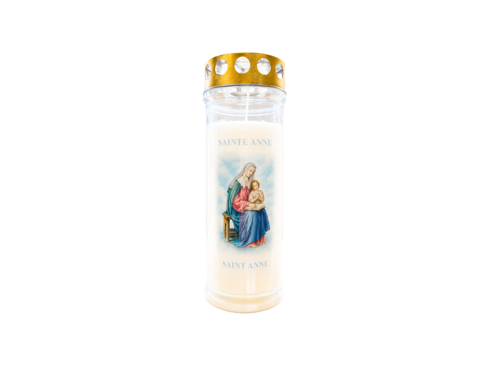 Bougie Funéraire 160 Heures Sainte Anne avec Prière