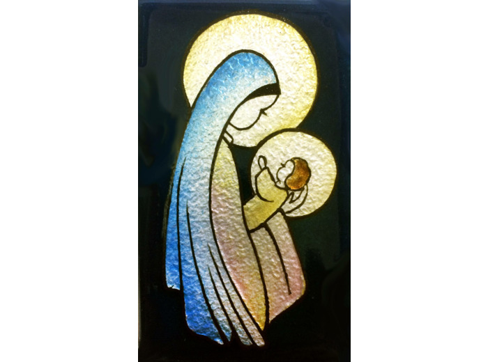 Vierge à l'enfant 9,5X5,5cm - EMAUX DU LIBAN