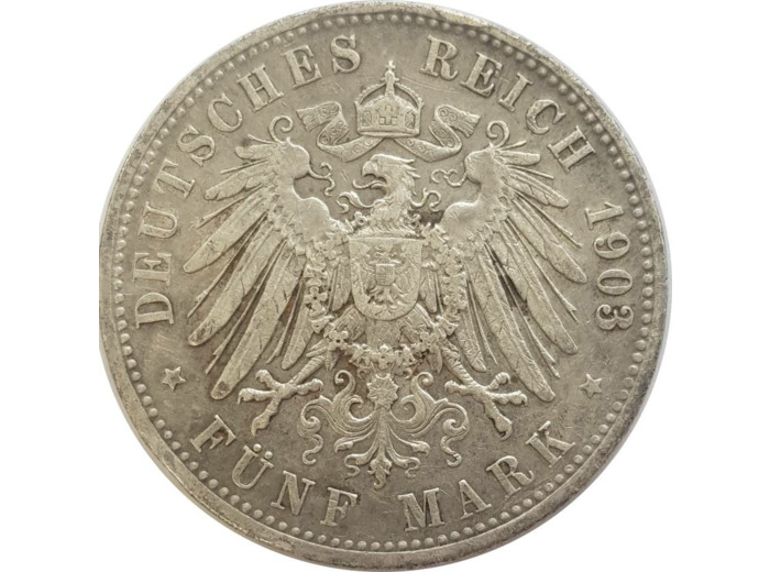 ALLEMAGNE BAVARIA 5 MARK 1903 D TTB