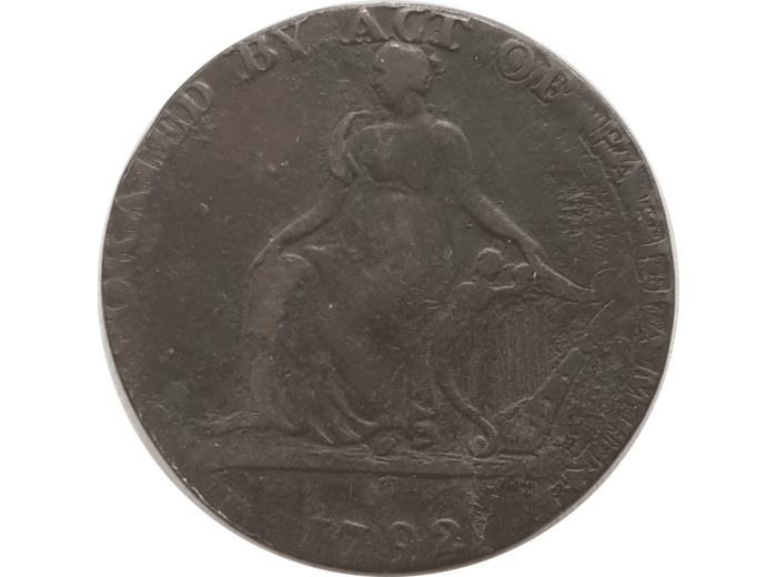 IRLANDE TOKEN (1/2 PENNY) HALFPENNY EVASION SHAKESPEAR 1792 B+