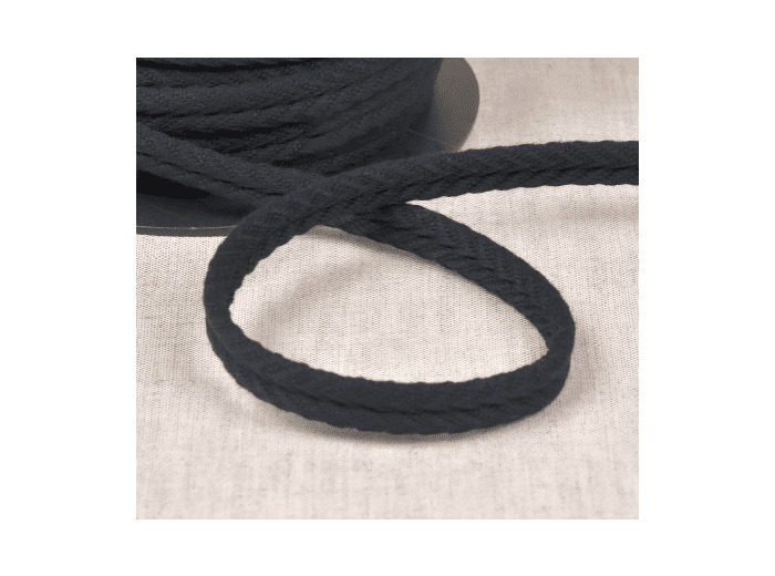 Double passepoil chevron 550 noir C14 10mm 100% coton le mètre