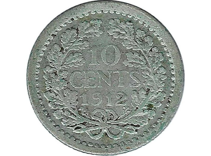 PAYS-BAS HOLLANDE 10 CENTS 1912 TB+
