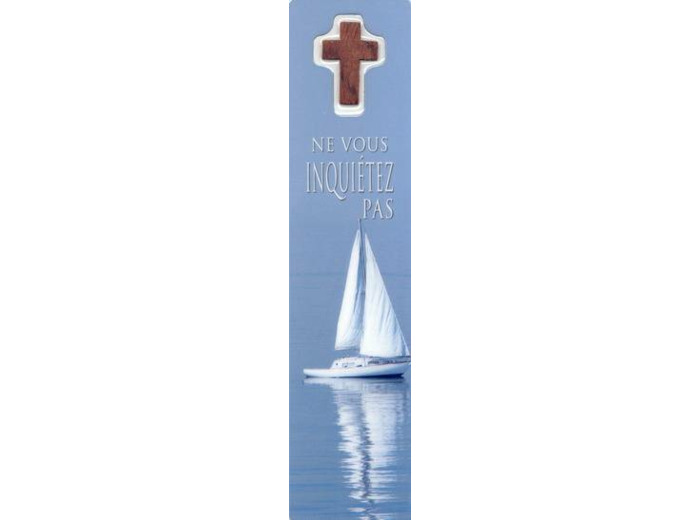 Signet plastifié avec médaille sous sachet- NE VOUS INQUIETEZ PAS