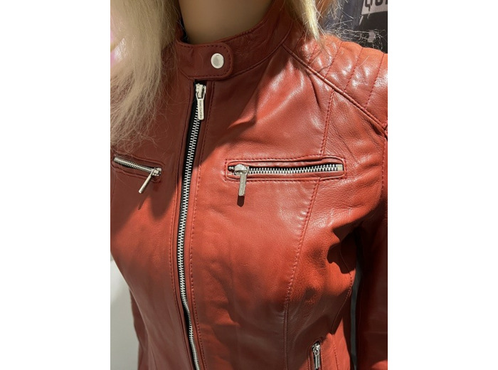 Blouson femme cuir noir ou rouge RG102367