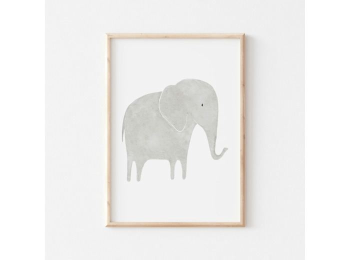 Affiche Enfant encadrée, Eléphant