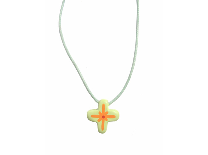Croix pendentif verte 15mm