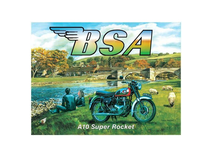 Plaque métal Vintage – BSA – A10 Super Rocket – 30 x 40 cm – Les Collections Rétro.