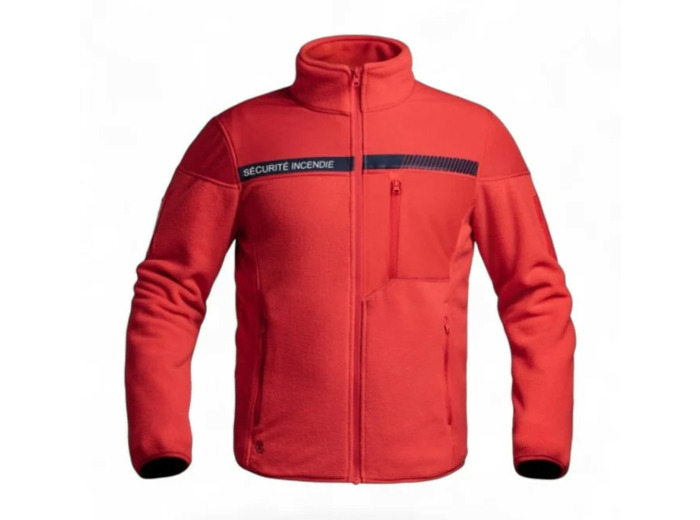 Veste Polaire SÉCU-ONE Sécurité Incendie rouge