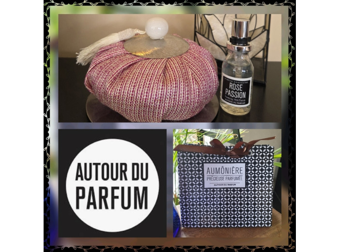Aumônière parfumée Rose Passion - parfum d'intérieur rechargeable