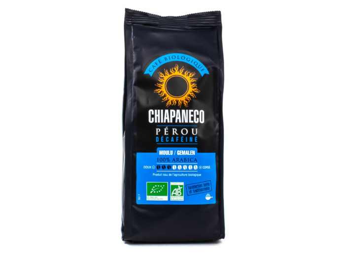 Café Moulu du Pérou Décaféiné Intensité 3/8 Bio 250g