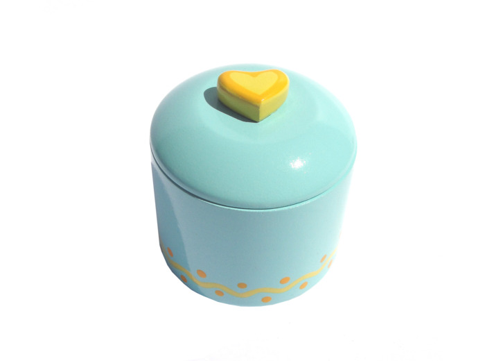 Boite Coeur Jaune  6X5.5cm