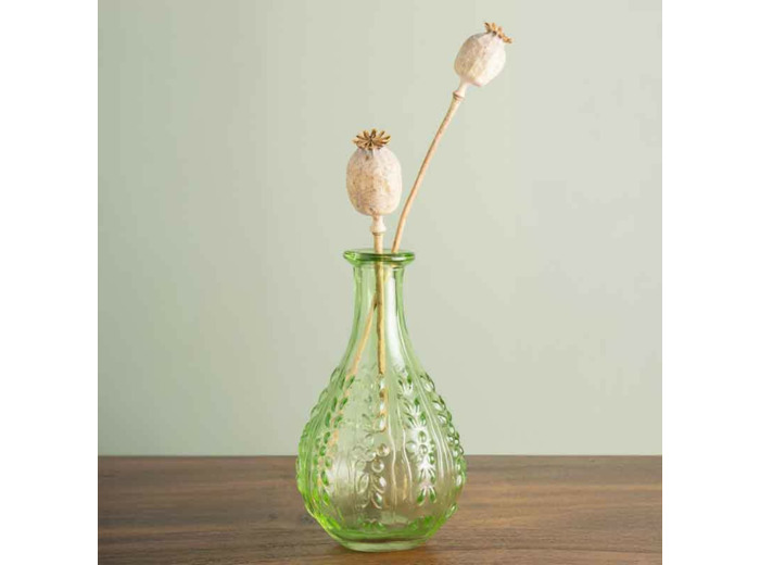 Vase Liseron vert verre15x9x9cm