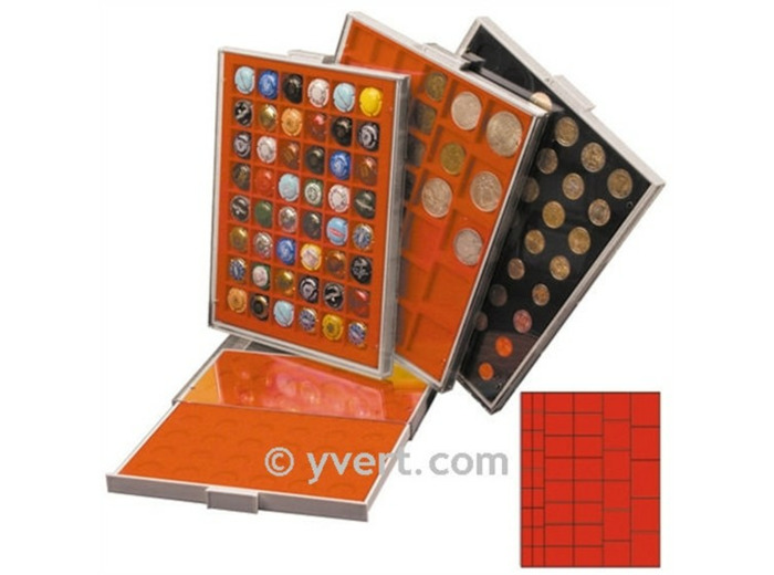 MEDAILLIER 45 CASES MULTI ROUGE (Yvert) 202416