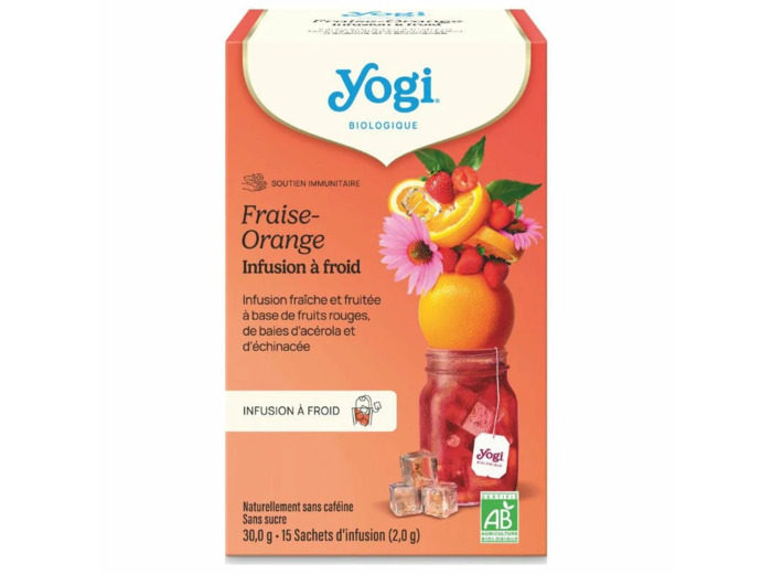 Infusion à Froid Fraise Orange 15 sachets-Yogi Tea