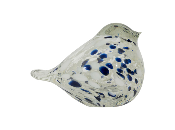 Presse papier oiseau blanc verre 11x7x9cm