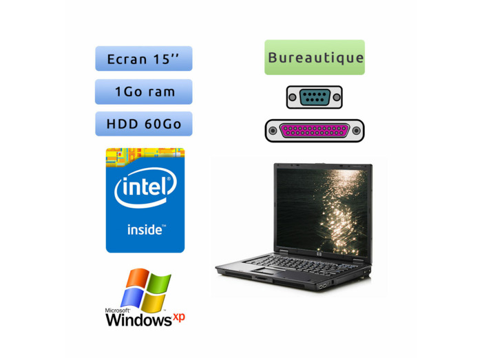PC Portable HP Compaq - Windows XP - 1.66Ghz 1Go 60Go - 15 - Port Serie et Parallele - Ordinateur