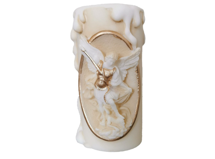 CHANDELLE  ALBATRE 11CM - St Michel Beige Or