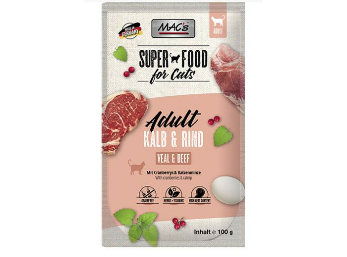 MAC'S Veau & Boeuf pour chat - 100g