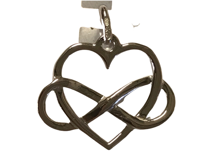 Pendentif en Argent 925 - COEUR INFINI 18mm