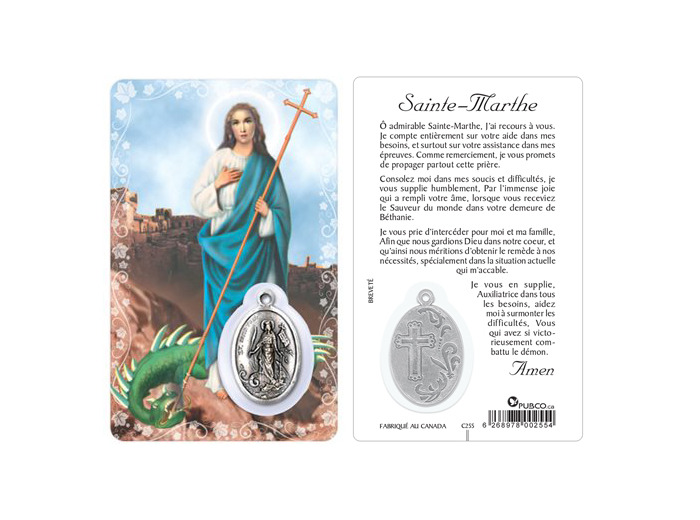 Carte-prière avec insertion STE MARTHE