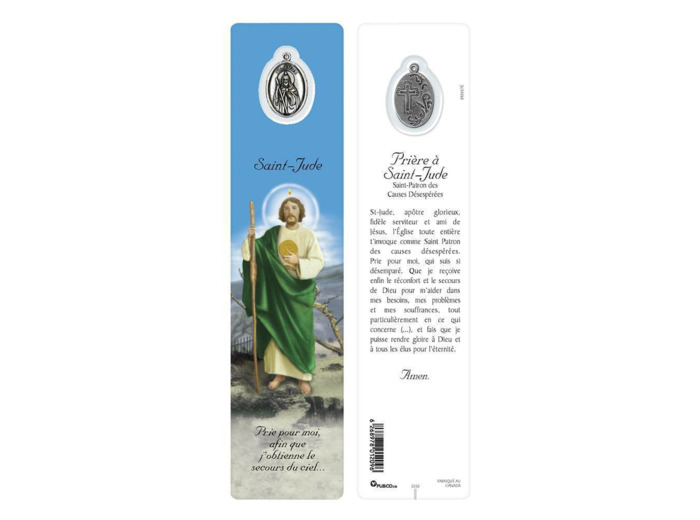Signet plastifié avec médaille -ST JUDE