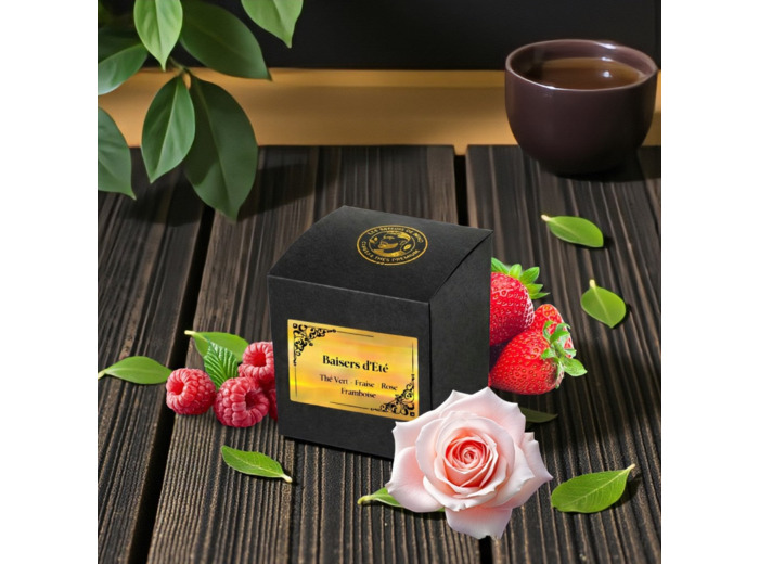 Thé Vert Baisers d'Eté - Fraise / Framboise / Rose