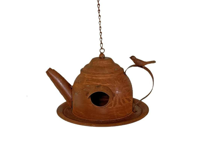 Mangeoire à suspendre théière fer 22x17x26cm