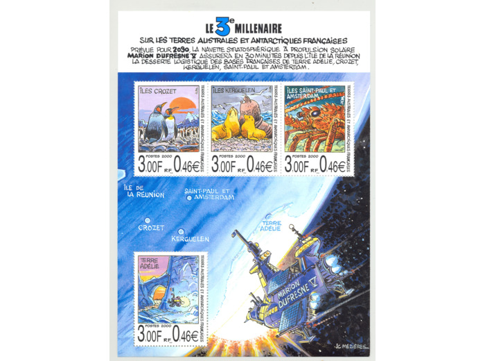 T.A.A.F TAAF Feuillet N4 YT4 LE 3 eme MILLENAIRE NEUF ** LUXE