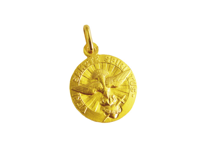 Médaille 18mm en Plaqué Or - ST ESPRIT/TEXTE