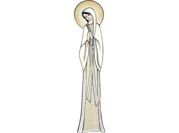 Notre Dame  de Lourdes blanc  22cm - EMAUX DU LIBAN