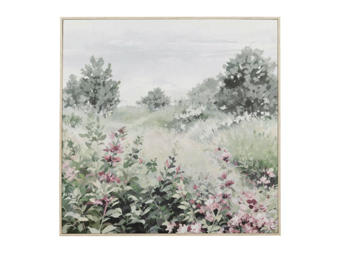 Tableau campagne vert toile 80x80x80cm