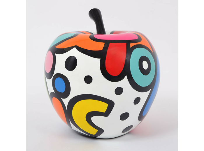 Statue pomme Logan multi couleurs 38x38x38cm