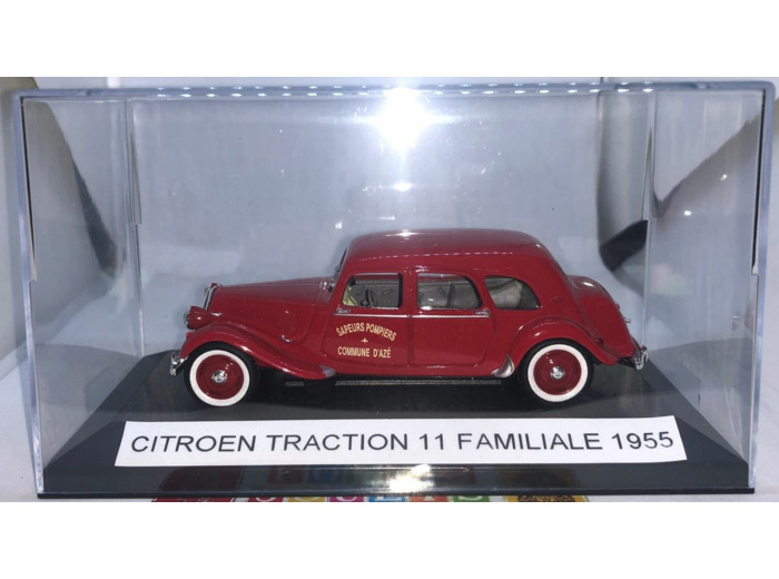 CITROEN TRACTION 11 FAMILIALE SAPEURS POMPIERS COMMUNE D AZE 1955 1/43 BOITE