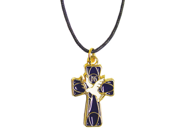 Croix en Email 3x2cm avec Cordon - COLOMBE