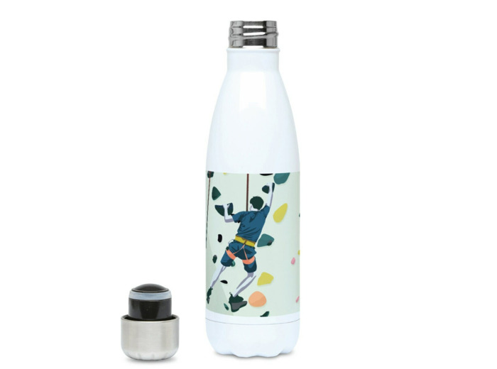 Gourde isotherme Escalade "L'homme qui escaladait" - Personnalisable