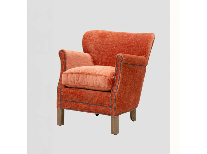 Fauteuil Turner terracotta velours 73x67x71cm