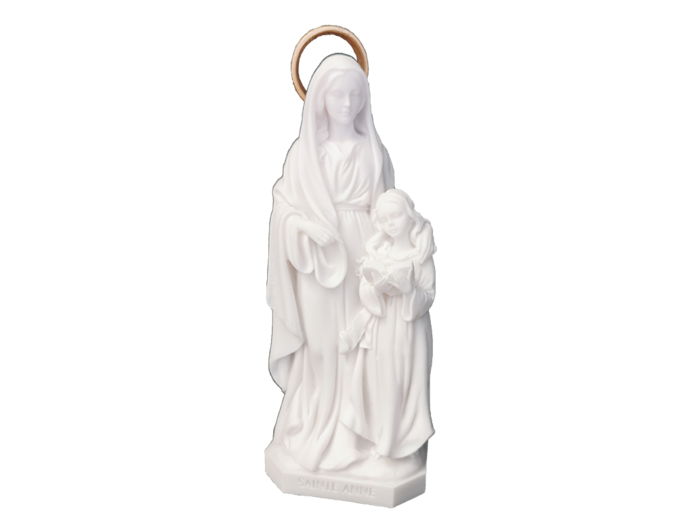 Sainte Anne - Statue en albâtre 20cm -Blanche