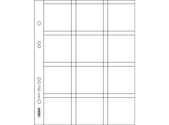 FEUILLES NUMISMATIQUE MULTI COLLECT 12 CASES MU12R K50