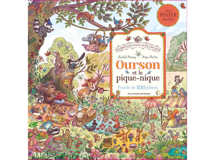 PROMENONS-NOUS DANS LES BOIS - OURSON ET LE PIQUE-NIQUE - PUZZLE DE 100 PIECES