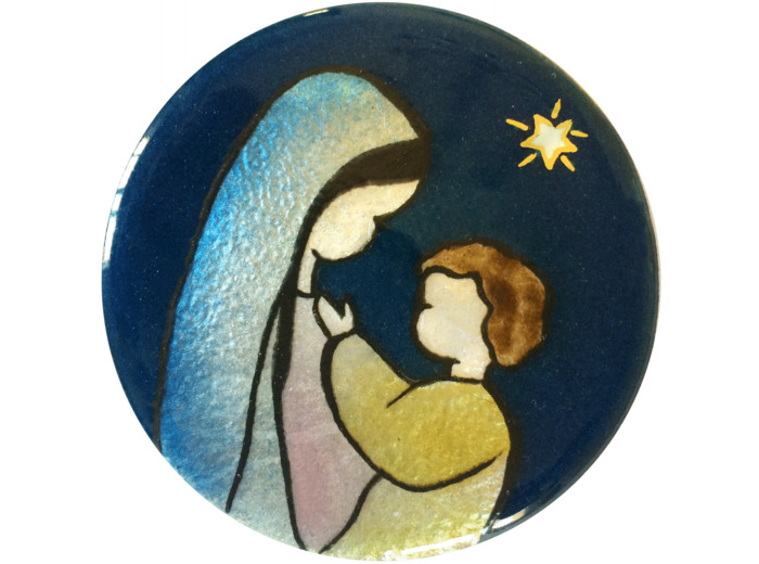 Vierge à la fenêtre D7,3cm - EMAUX DU LIBAN