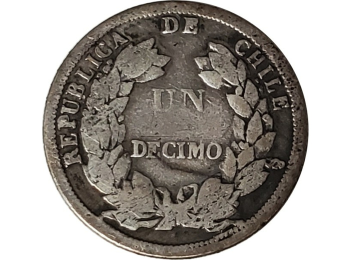 CHILI 1 DECIMO 1866 (96.000 ex.) TB- (W136.1)