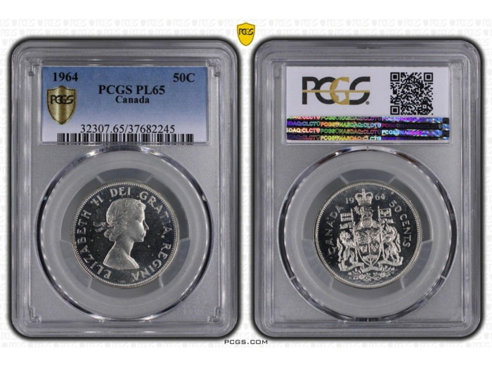 CANADA 50 CENT 1964 PCGS PL65