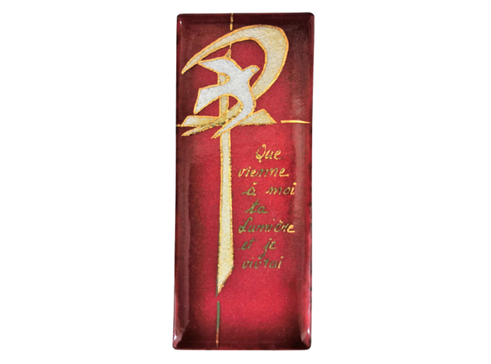Pax et St Esprit rouge 12X5cm - EMAUX DU LIBAN