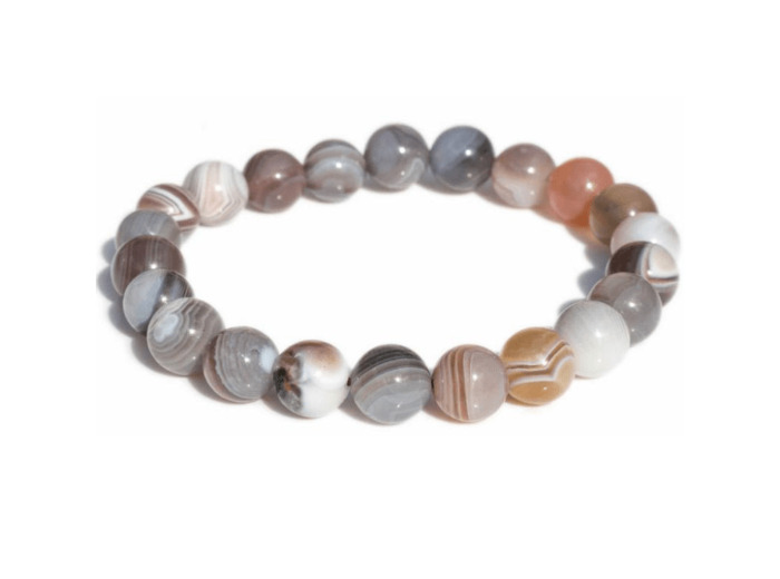 Bracelet en agate du Botswana 8 mm