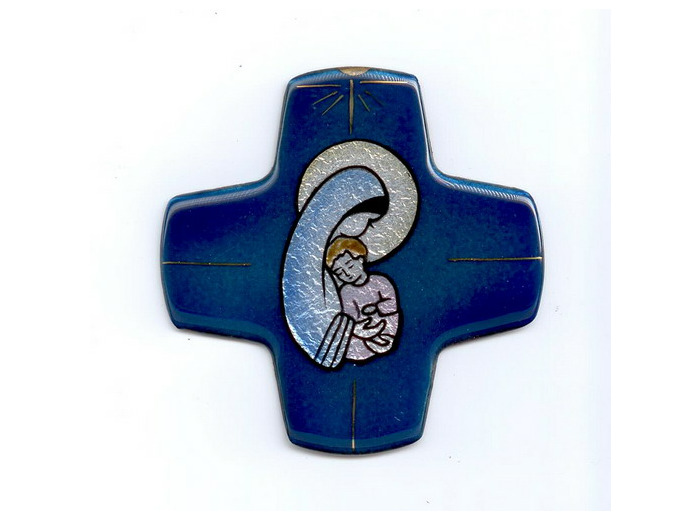 Croix MATERNITE 9,7x9,7cm - EMAUX DU LIBAN