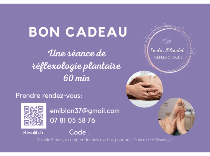 Bon cadeau séance de réflexologie plantaire